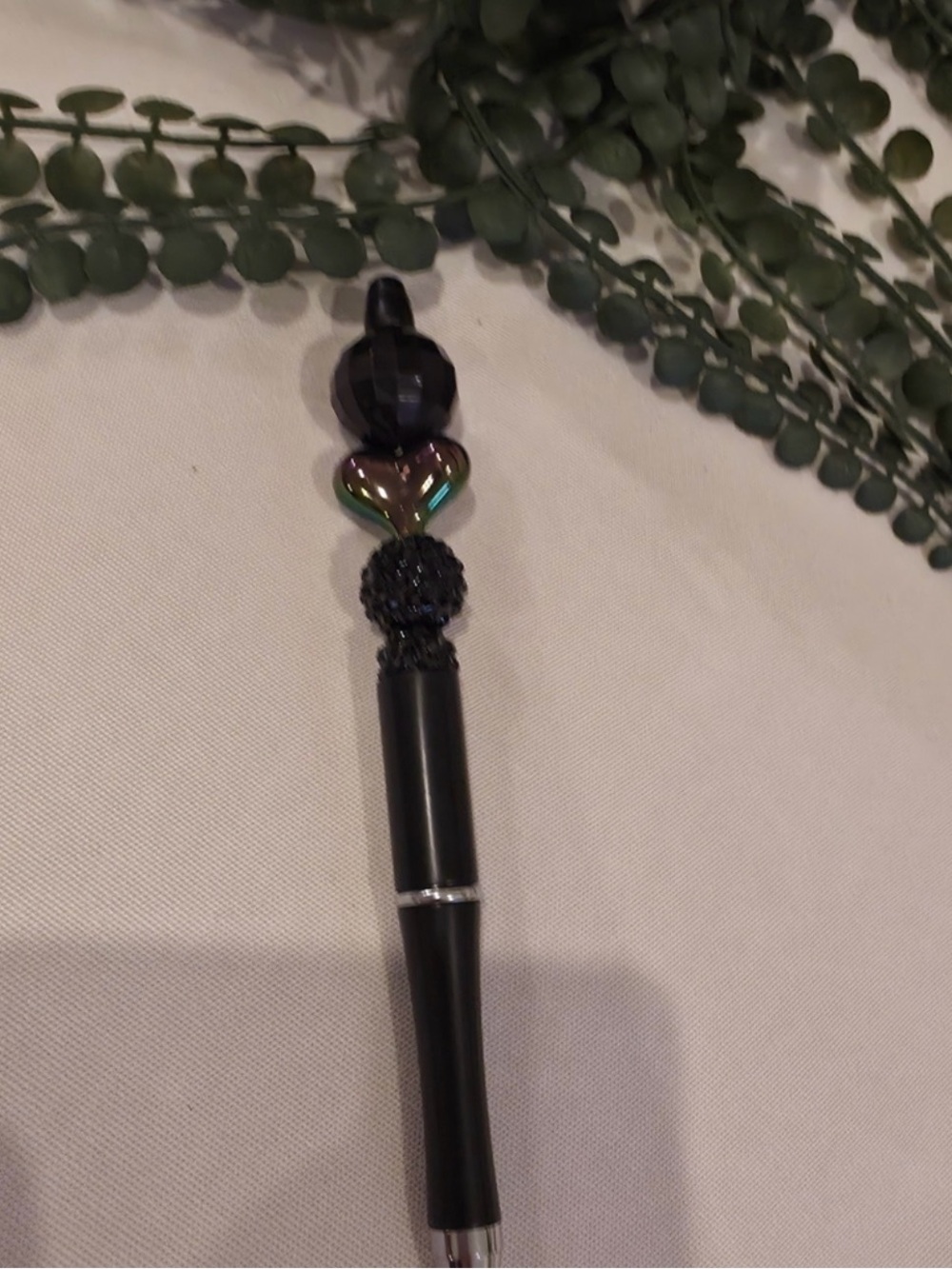 Elegant Black Beaded Pen